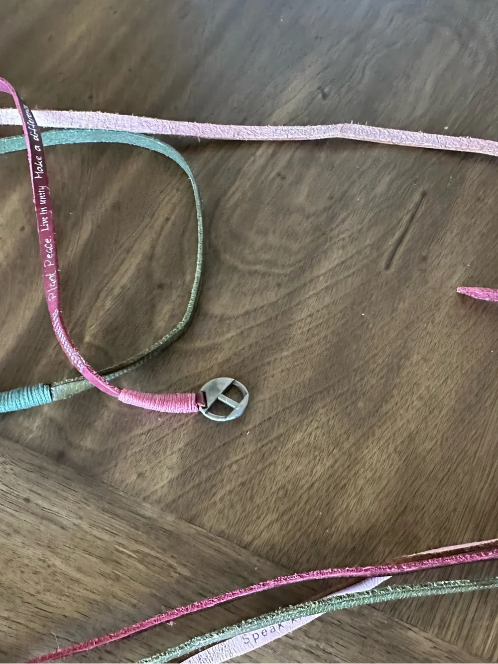 Humanity For All Leather Wrap Bracelets Lot of 3 Y2K Boho Peace